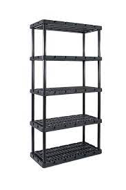 Shelving effectively increases storage space by providing multiple tiers to organize your items. Maxit Knect A Shelf 36 W X 72 H X 18 D 5 Shelf Plastic Freestanding Shelving Unit At Menards