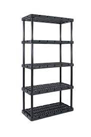 Shelving effectively increases storage space by providing multiple tiers to organize your items. Maxit Knect A Shelf 36 W X 72 H X 18 D 5 Shelf Plastic Freestanding Shelving Unit At Menards