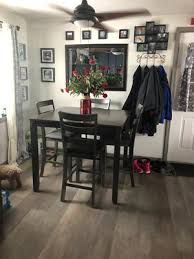 Plushly upholstered seat cushions in a practical polyfiber make it a pleasure to linger at the table. Signature Design By Ashley Bridson Gray Square 5 Piece Counter Height Table Set Walmart Com Walmart Com