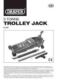 Every jack's vital statistics were compared; Draper Professional Garage Trolley Jack Operating Instructions Manualzz