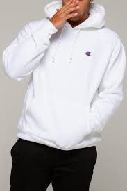 White champion hoodie white crewneck sweatshirt Champion Rev Weave Hoodie White White Champion Hoodie Champion Hoodie Mens Ootd Men Outfits