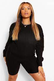 Hit refresh on your stay home wardrobe with this loungewear set. Women S Plus Cable Knitted Co Ord Lounge Set Boohoo Uk