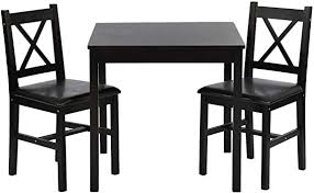 Rustic small kitchen drop leaf tables for small spaces. Amazon Com Fdw Dining Kitchen Table Dining Set 3 Piece Wood In Door Square Small Farmhouse Dining Room Table Set Table And Chair For 2 Person Dark Brown Table Chair Sets