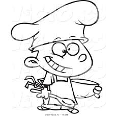 You could find here all the outline images of people, nature, animals, birds, fishes, objects, etc. Vector Of A Cartoon Happy Chef Boy Holding A Mixing Bowl Coloring Page Outline By Toonaday 15325