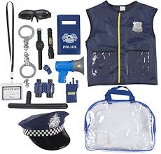 Police Uniform For Kids 14 Piece Police Officer Costume Role Play Kit With Hat Vest Handcuffs Bag And Other Accessories For Pretend Play Halloween Dress Police Uniform For Kids Kids