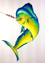 Fish Mahi Mahi Hooked Up Colored Pencil Artist David Feldkamp Columbus Ohio Fish Drawings Fish Art Color Pencil Art