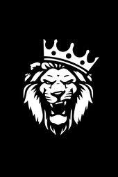 Black Background King Crown Logo Black And White Lion With Crown Lion King Art Crown Logo Lion Head Tattoos