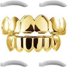 Dayyani jewelers makes gold grillz shopping smooth and easy, while offering the best hand. Amazon Com 24k Plated Gold Grillz For Men And Women Mouth Top Bottom Hip Hop Teeth Grills 2 Extra Molding Bars 1 Microfiber Cloth Jewelry