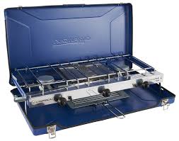 Campingaz Zweiflammkocher Camping Vario Fold Zum Kochen Und Uberbacken Klappbar Art 2000028967 Blau Amazon De Sport Am Camping Kocher Camping Gaskocher