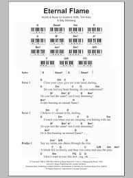 Abab all you gotta do is say my name! Eternal Flame Sheet Music The Bangles Piano Chords Lyrics