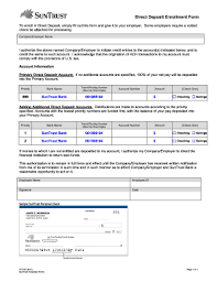 The deposit slip would help the bank teller process your transaction. Suntrust Direct Deposit Enrollment Form Fill Out And Sign Printable Pdf Template Signnow