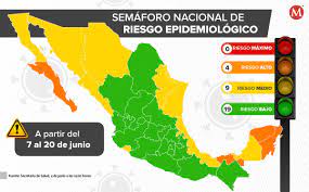 Hasta el miércoles 24 de junio, yucatán registró casos confirmados de coronavirus en 94 municipios y acumulando un total de 3,554 casos; Semaforo Covid Mexico Mapa Color Por Estados Del 7 A 20 Junio 2021