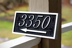 Its metal construction is durable to withstand the elements. Custom House Number Street Address Sign With Arrow The Carving Company