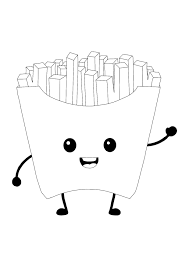 Kawaii French Fries Coloring Page In 2020 Coloring Pages Free Printable Coloring Pages Free Printable Coloring