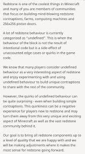 10 simple redstone builds for your survival world in minecraft bedrock and java edition. Mumbo Jumbo On Twitter The Wording Of The Latest Snapshot Is Definitely Concerning For People Interested In Redstone The Quirks Are What Makes Redstone Interesting And They Are Entirely Predictable And Consistent