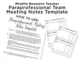 This Notes Template Allows Special Education Teachers And Other Professionals To Organize Team Meeting Note Meeting Notes Template Notes Template Meeting Notes