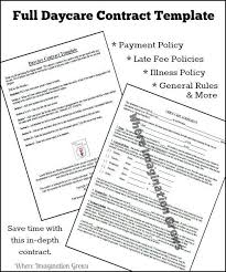 Home Daycare Contract And Handbook Template Daycare Contract Daycare Forms Starting A Daycare