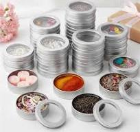 TecUnite 24 Pcs 4 oz Metal Tin Cans Small Round Tin Container Cans with  Clear Lid Spice for Kitchen Office Home Candle Storage Cosmetic Sample  Travel ...