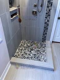Real River Rocks Shower Renovation Rock Shower Shower Floor
