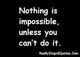 Nothing Is Impossible Unless You Can T Do It Http Www Reallystupidquotes Com Funny Quotes Stupid Quotes Funny Insults