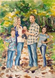 Personalized Gift Watercolor Paintings From Photo Custom Etsy Family Portrait Painting Watercolor Portraits Watercolor Paintings
