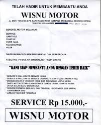 Kami berharap semoga pembahasan mengenai contoh kata kata promosi bengkel motor berikut ini bermanfaat untuk anda. Contoh Brosur Bengkel Motor Penggambar