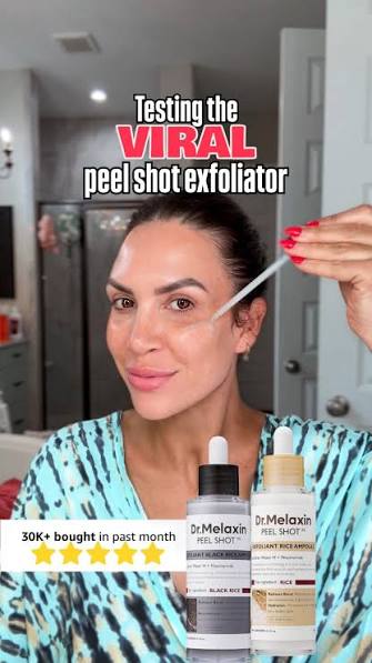 Testing the Viral Dr. Melaxin Peel Shot Exfoliator with over 30k purchases  last month! 😲, Comment “SKINCARE” and I’ll send you the exact products! ,  These always sell out quick so get it while you ...