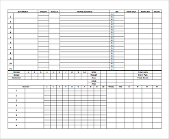 Cricket Score Sheet Samples Examples Templates 10