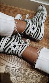 Black And White Striped Converse Vsco 0 Interested Chofiloves15 Summer Shoes Shoes Cute Shoes