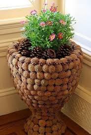 Ekstra Donica Z Szyszek Mit Tannenzapfen Basteln Topfblumen Herbst Dekoration