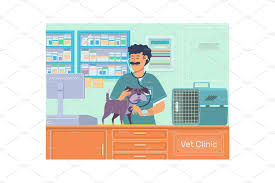 Veterinarian Examining A Dog In Animal Hospital Veterinary Doctor Pet Checkup With Stethoscope Vector Illustration Animal Doctor Animal Hospital Veterinarian