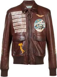 Off White Virgil Abloh Printed Missile Brown Leather Biker Jacket Rp1800 54 Xl Fashion Clothing Shoes Accessor Brown Jacket Men Biker Jacket Leather Jacket