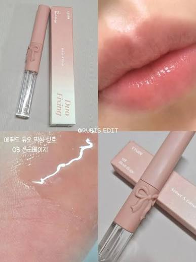 은근 베이지인데, 제 입술에서는 핑크빛으로 올라와요 🤎🌸” #내돈내산 에뛰드 듀오 픽싱 틴트 03 은근 베이지 발색해봤어요. 가볍고  얇게 밀착돼서 데일리 립으로 딱! ❦ 제 입술에서는 베이지보다 은은한 핑크기가 더 올라오는 편이에요. ❦