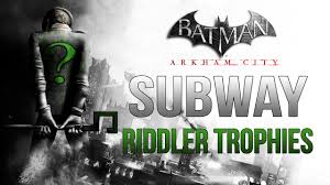 In arkham city, he has given batman a daunting task of finding all the hidden trophies, deactivate all the cameras, and. Batman Arkham City Subway Riddler Trophy Locations Youtube