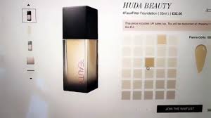 Huda Beauty Foundation Shade Matching Guide Faux Filter