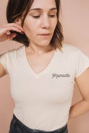 Mamacita, V-neck, Embroidered Tee by the Bee & the Fox