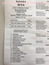 online menu of happy wok restaurant, la