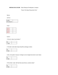 Borang soal selidik mengkaji kepuasan penumpang terhadap. Borang Soal Selidik