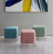 Nordic Modern Ottoman Living Room Small Sofa Stool Single Stool Mini Pouf Home Doorway Bedroom Shoe Stool 43x43x42cm Children Stools Aliexpress