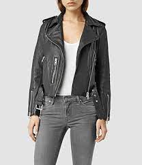 Womens Worth Leather Biker Jacket Black Allsaints Com All Saints Leather Jacket Short Leather Jacket Fashion