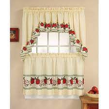 Ben&jonah festiveelegance red poinsettia holiday kitchen curtain tier and swag set amazon $ 21.32. Chf Industries Red Delicious Apple 3 Piece Curtain Panel Set Walmart Com Walmart Com