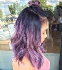 pastel purple hair with black roots lila balayage haarfarben ideen haarfarben