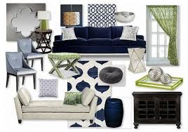 The basic idea to add navy blue accent on modern living room is by applying it in the furniture, especially sofa. Navy Lime Glam Living Room By Margaretbearden Olioboard Navy Blue Blue And Green Living Room Glam Living Room Living Room Colors