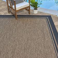 Bamboo and seagrass outdoor area rugs perform best in wet environments because they won't become waterlogged. Amazon Com Gertmenian 21490 Outdoor Rug Freedom Collection Bordered Theme Smart Care Deck Patio Carpet 5x7 Standard Border Black Furniture Decor