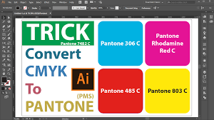 see how to convert any cmyk color pantone pms in adobe illustrator cc matching system 7609c
