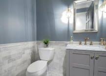 Try applying a vivid hue, such as turquoise or coral, as an accent color on a single wall, with a vanity paint job, or through a colorful tile backsplash. Small Gray Bathroom Ideas A Balance Between Style And Space Conscious Design