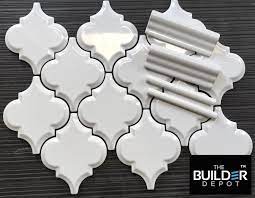 Spice up a modern kitchen with a arabesque tiles. Arabesque Whisper White Glazed Ceramic Wall Tile Beveled Lantern