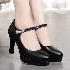 Women High Heels Comfortable Small Heel Temperament Waterproof Platform One  Buckle Shoes, Size: 39(Beige)
