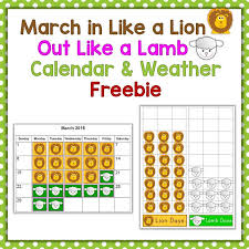 Free March In Like A Lion Out Like A Lamb Calendar Weather