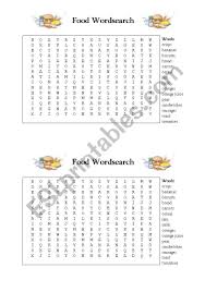 We have lots of activity sheets about many different topics. Food Wordsearch Esl Worksheet By Andreiamendes